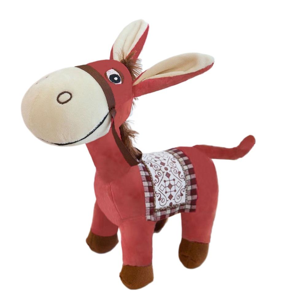 

25-35СМ Ринковий Осел Плюшева Іграшка Мила Креативна Подарунок на День народження Мультяшний Маунт Високий Рівень Зовнішнього Вигляду Багато Кольорів Лялька Мул Подарунок на Фестиваль 25cm темно-червоний колір