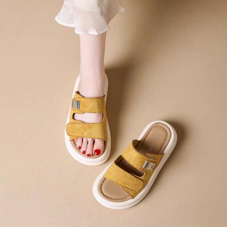 

Summer one-word slippers women wear new platform women s sandals with skirts, beach cool slippers 35 імбирний