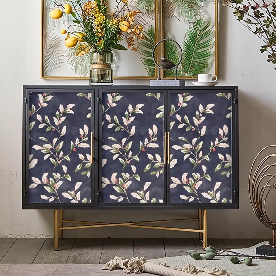 Self-Adhesive Vintage Plant Contact Paper (17.7×393.7in) - Leaf Peel Stickers for Kitchen/Office/Bedroom Home Wall Decoration