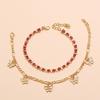 2 Stück/Set Damen Schmetterling Quaste Fußkettchen Armband Strand Schmuck