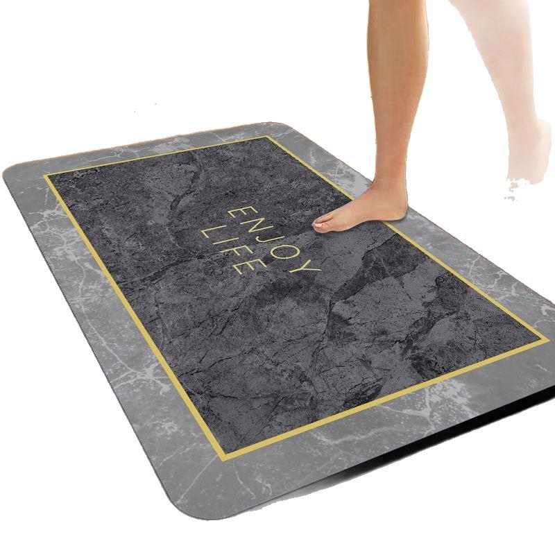 Simple Bathroom Door Diatomaceous Earth Floor Mat - Water Absorbent, Stain Resistant, Wear Resistant, Easy to Clean Foot Pad