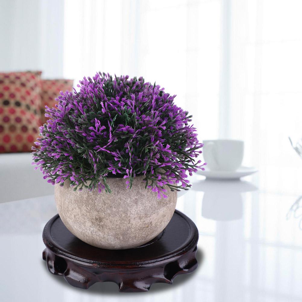 Fish Tank Round Base Purple Sand Pot Stone Ornament Teapot Solid Wood Incense Burner Base(#1)