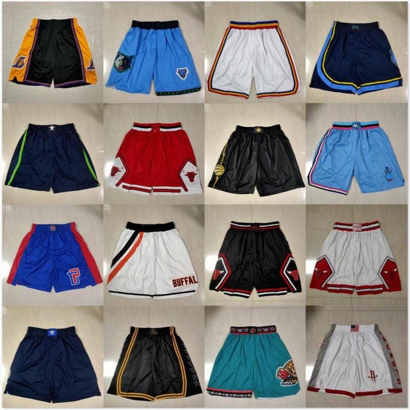 Mens Basketball Shorts NBA Team Design Cotton Athletic Practice Game Wear
