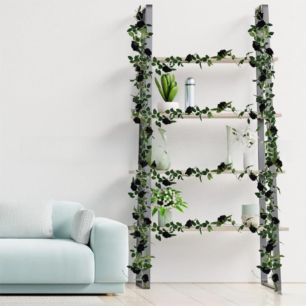 200cm Simulated Flowers Rose Pattern Black Color Artificial Rose Vines Realistic Handmade Halloween Garland Halloween Party