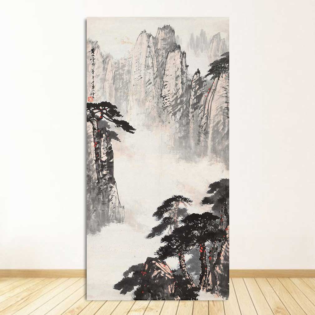 Classic Chinese Ink painting Landscapes Large Size Wall Picture For Living Room Home Decor-7 Huge Size Canvas Print Painting,
