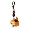 Flower Wooden Carved Dog Keychain Weave Rope Car Keyring Wood Shiba Inu Dolls Pendant  Students