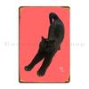 Cat Behind The Curtain Metal Plaque Poster Club Club Painting Wall Decor Designing Tin Sign Poster
