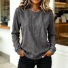 Women's Casual Long Sleeve Top, Round Neck Color Pullover for Everyday Wear