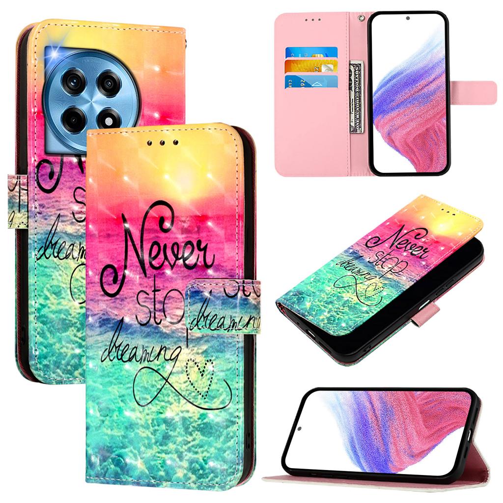 For OnePlus 12 5G Leather Case Pattern Printing Wallet Stand Mobile Cover with Strap