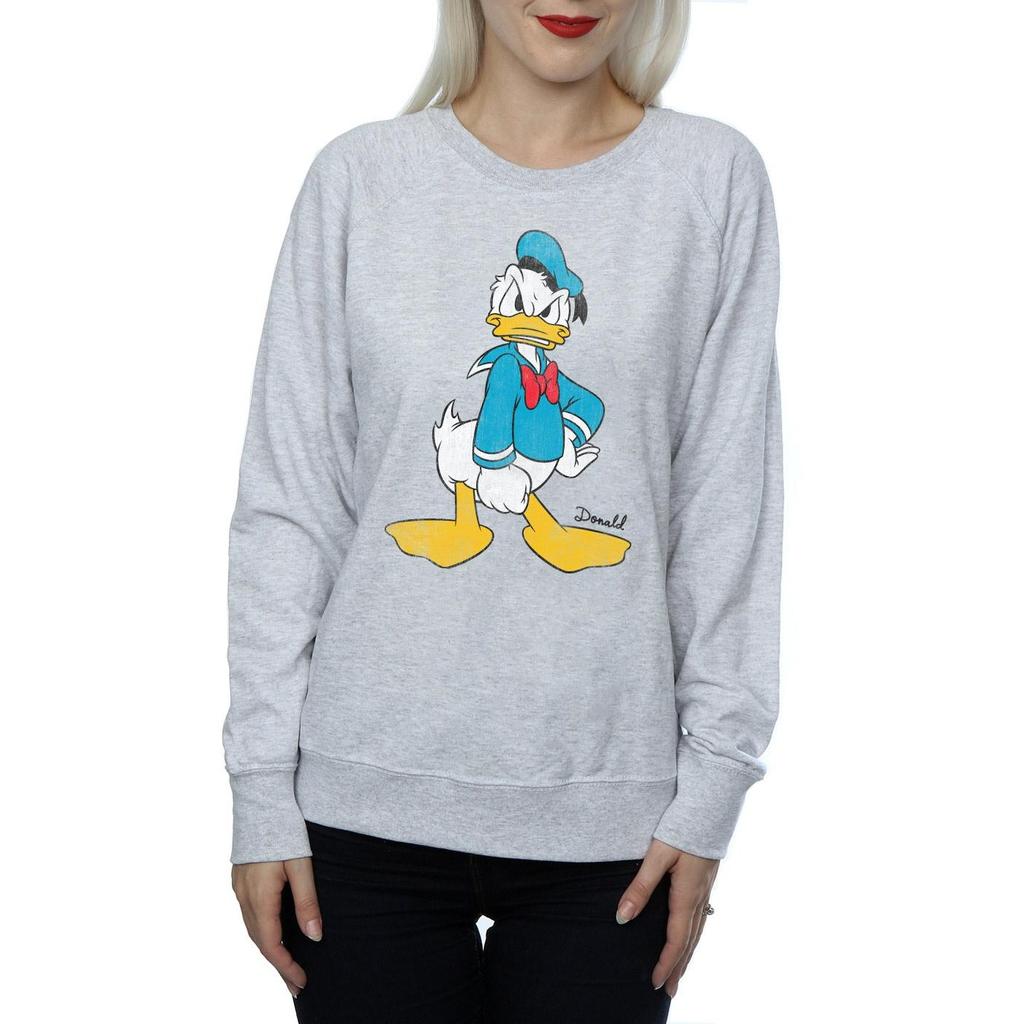Disney Womens/Ladies Angry Donald Duck Heather Sweatshirt