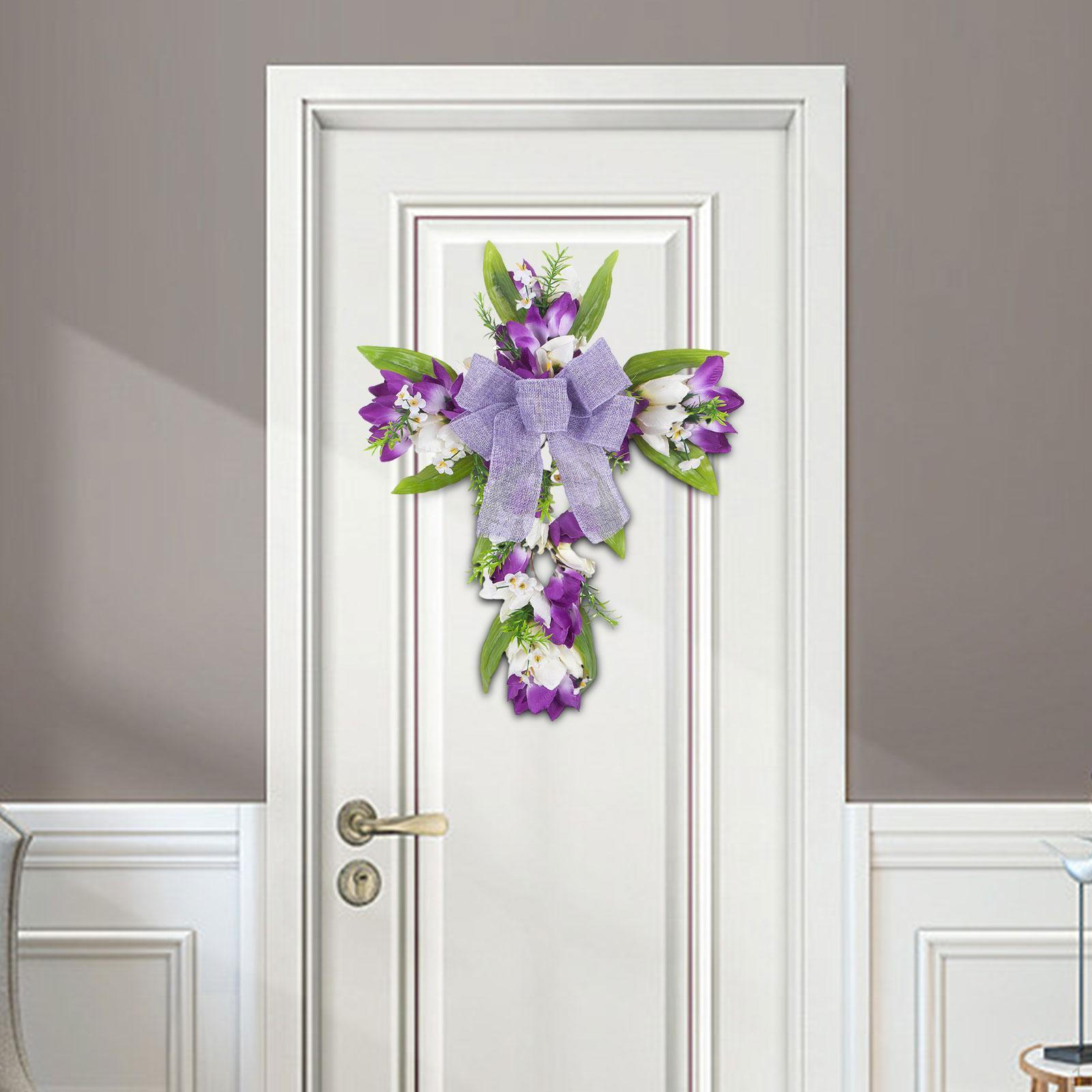 

Искусственный цветочный венок пасхальный крест тюльпан дверь фестиваль многоразовый