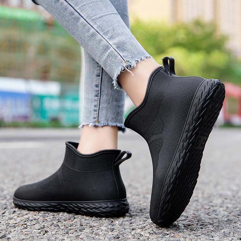 2024 Summer New Fashion Outdoor Women's PVC Waterproof Non-slip Rain Boots Short Tube Rain Boots Kitchen Work Rain Boots 36-41