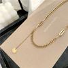 Titanium Steel Hip Hop Tassel Necklace for Women - Trendy Metal Collarbone Chain
