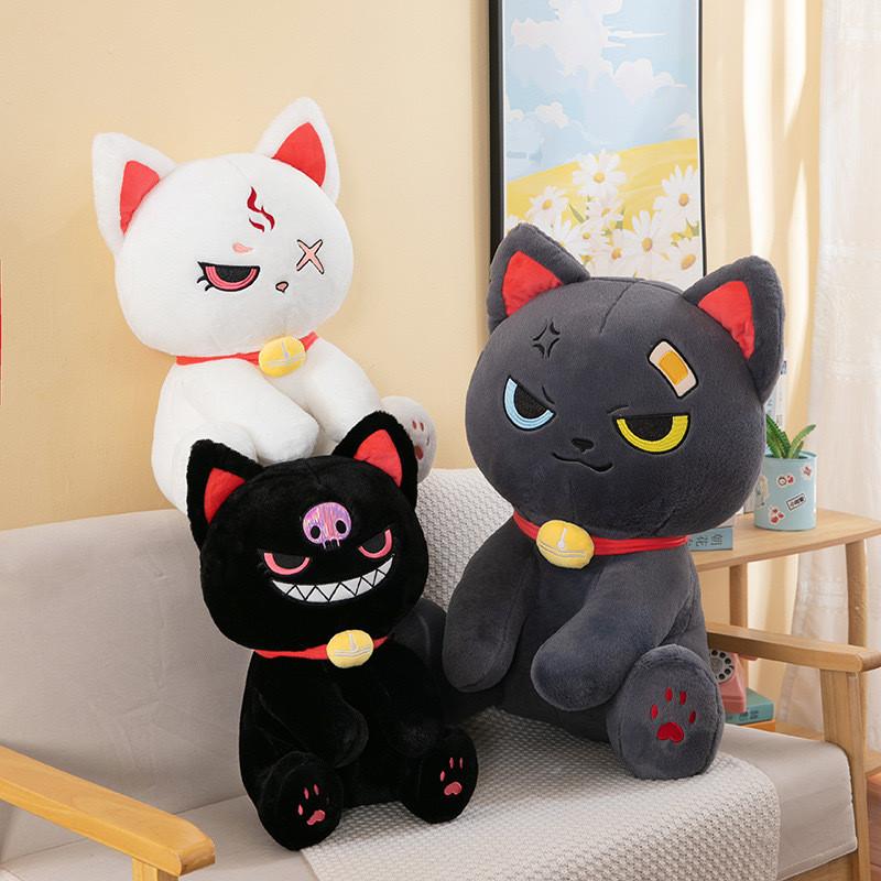 Evil Pirate Cat Expression Plush Toy Dolls Room Decoration Child Gift Festivals