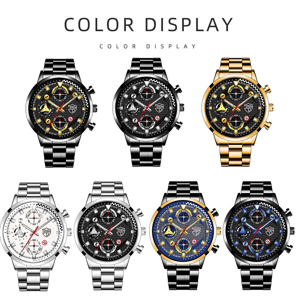 Trendy Brand Business Men's Watch Luxury Sports Men's Calendar Watch Student Sports Watch Stainless Steel Watch Quartz Watch