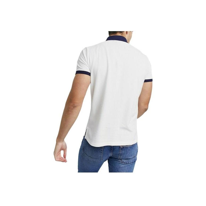 Polo Ralph Lauren Polo Logo Color Block Embroidered Polo Shirt Men Tops White 710823421-002