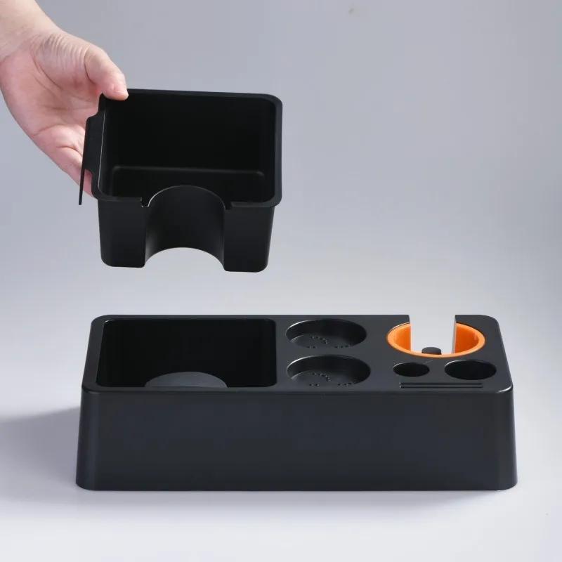 Coffee Tamper Station 51/53/58mm ABS Coffee Portafilter Rack Distributor Holder Coffee Ground Knock Box Espresso Storage Base