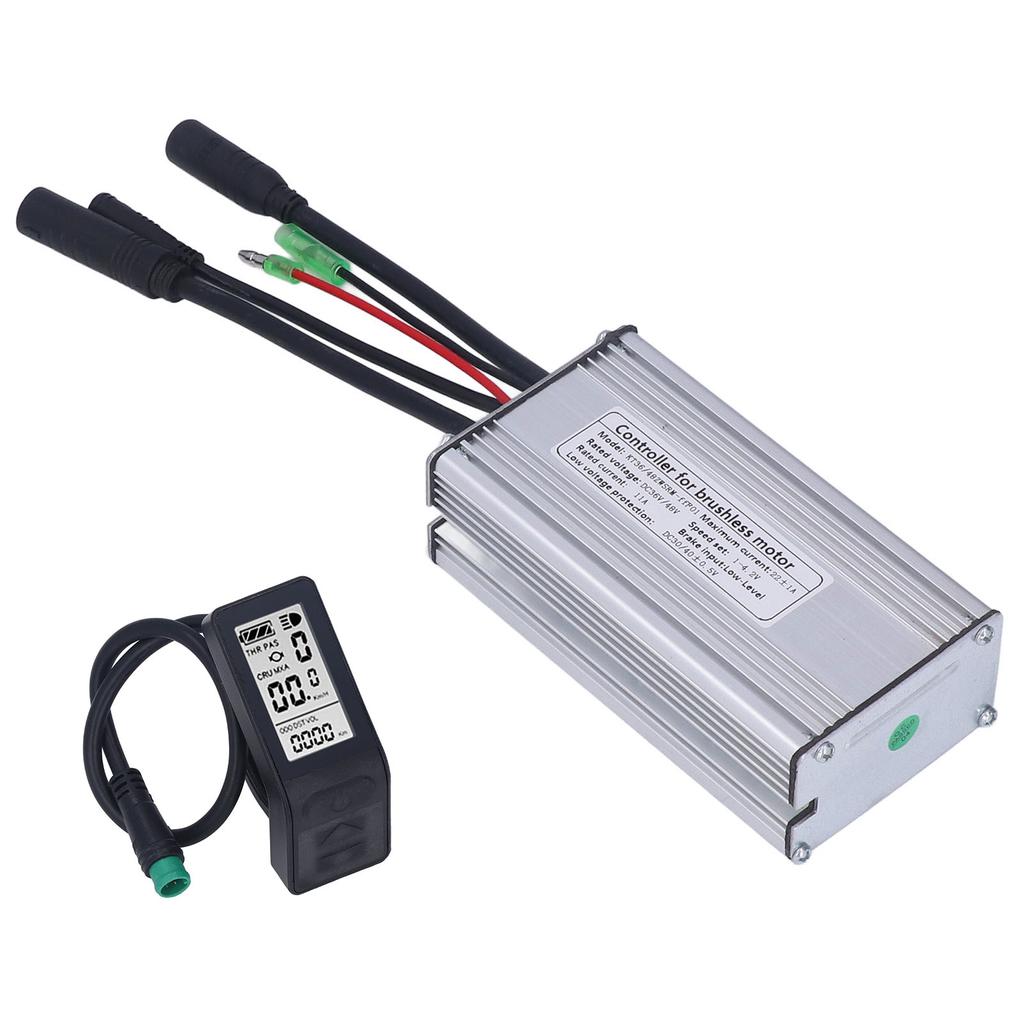 Electric Bike Motor Controller 22A Speed Controller with LCD4 Panel 1 To 2 Cable Fully Waterproof Kit for 500W Gear