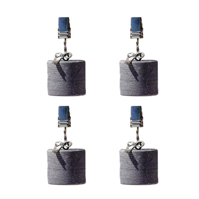 Stainless Steel Tablecloth Clamps With Natural Marble Stone Textured Elegant Cylinder Design For Modern Dining Tables