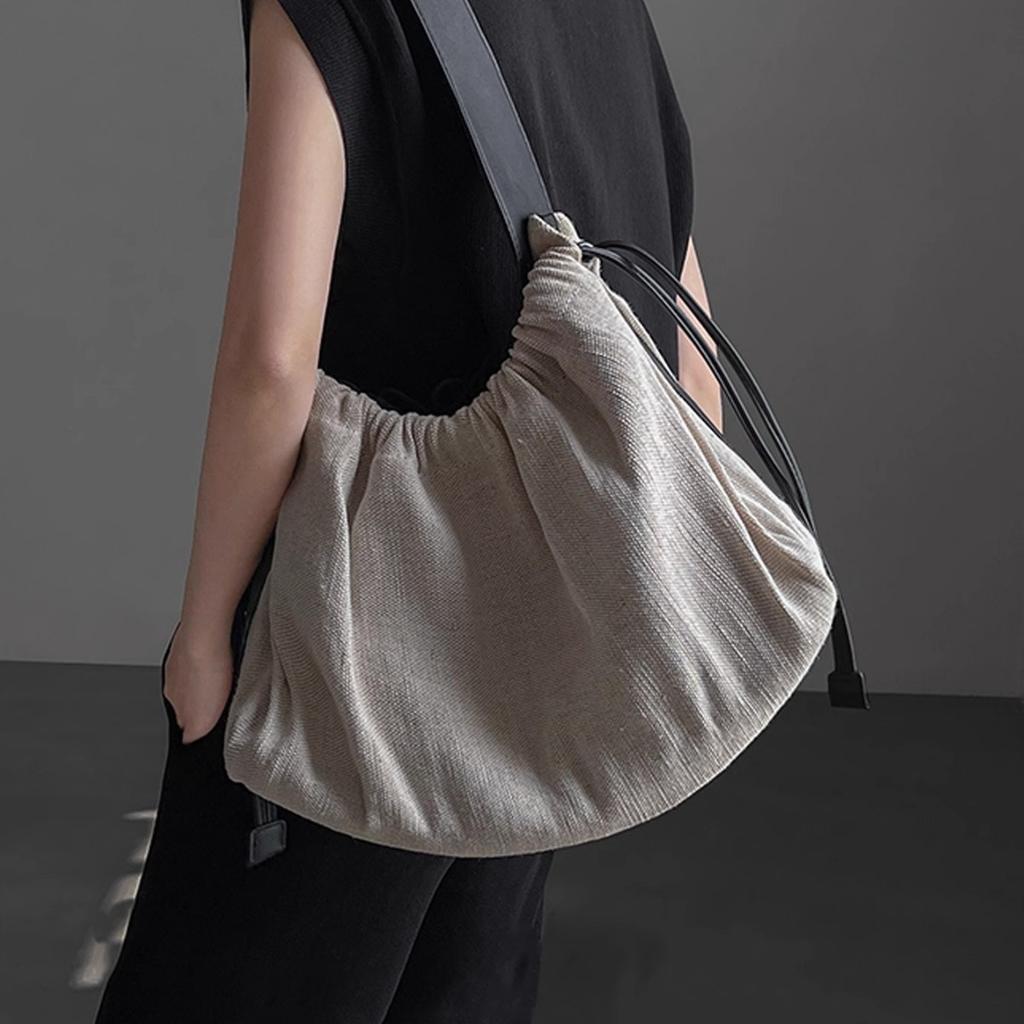 Leisure Women's Canvas Tote Bag Lightweight Large Capacity Travel One Shoulder Crossbody Bags Temperament Commuter Handbags