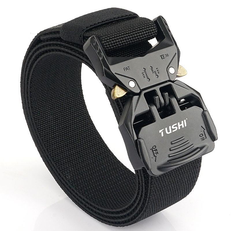 

Men s Buckle Nylon Elastic Waist Tool Outdoor Knitted Belt Training 125cm чорний