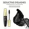 7D Silky Fiber Waterproof Mascara Czarny tusz do rzęs o długotrwałym działaniu, bez grudek i rozmazywania, z oliwkową szczoteczką, nadający rzęsom objętości