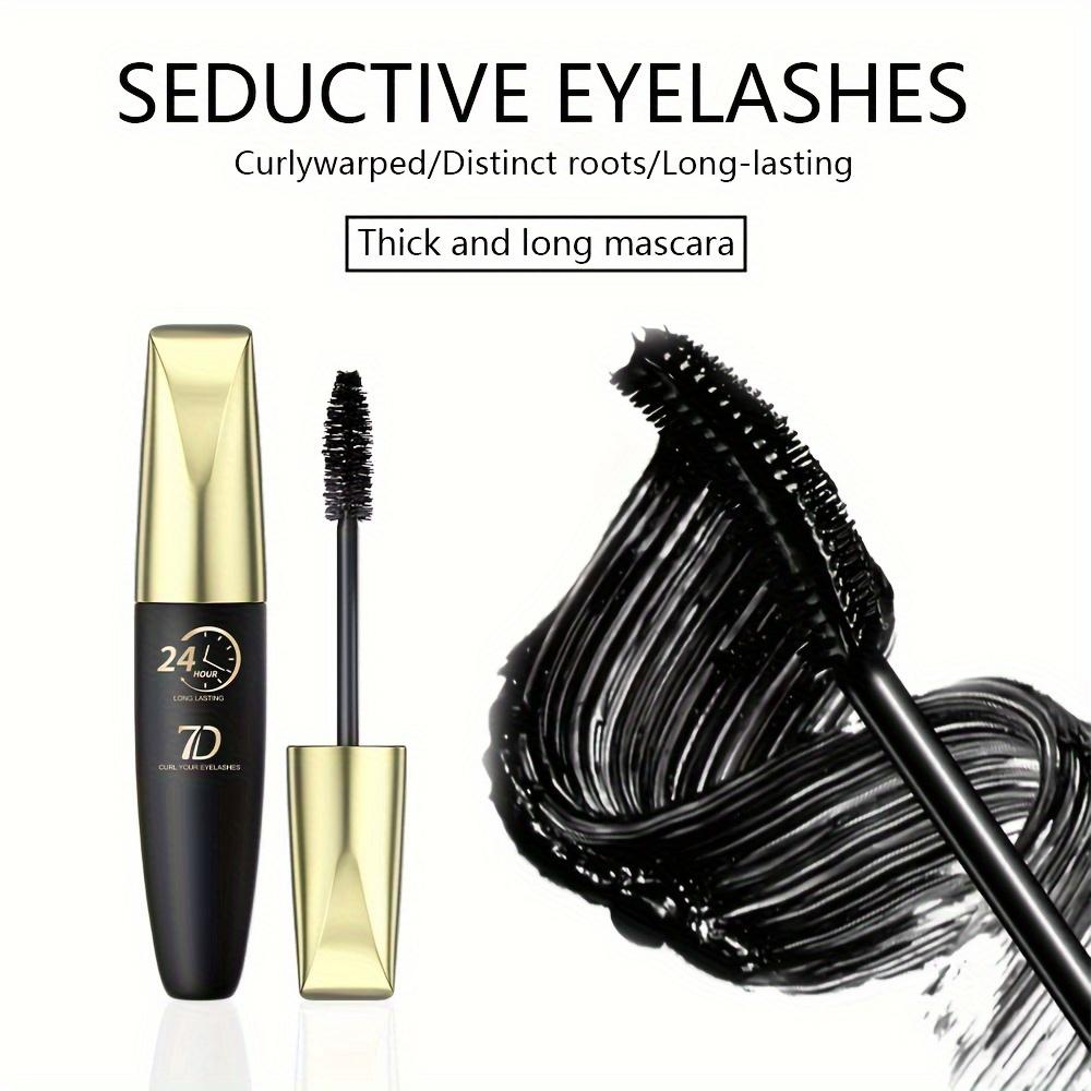 7D Silky Fiber Waterproof Mascara Czarny tusz do rzęs o długotrwałym działaniu, bez grudek i rozmazywania, z oliwkową szczoteczką, nadający rzęsom objętości