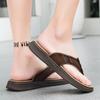 Fashion 2025 New Style Fashionable Men's Leather Comfortable Flip - Flops Anti - Slip Summer Beach Sandals Breathable Retro Casual Shoes