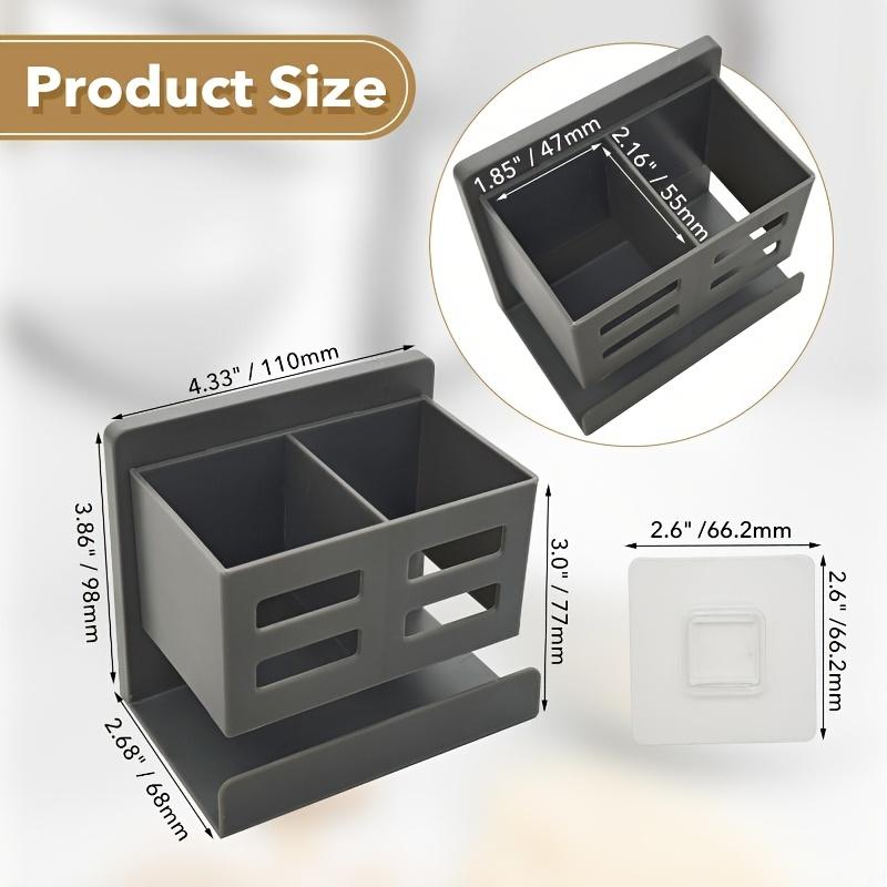 1pc No-Drill Bathroom Organizer - Duty Adhesive Mount Bathroom Shelf, Multi-Compartment Storage for Toothbrush, Razor, Comb, Toothpaste
