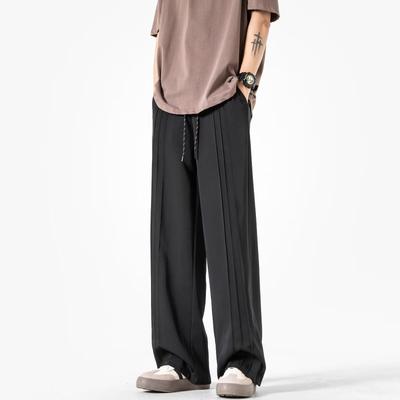 Casual Trousers Men's Summer Japanese Retro Niche Design Sense High Street Loose Wide-leg Straight Suit Pants