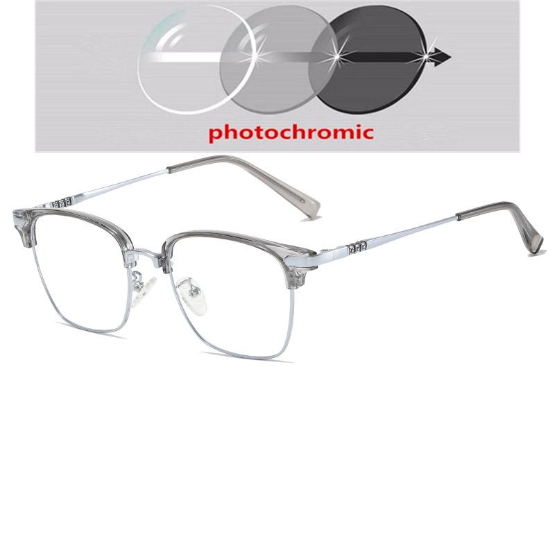 0 -0.5 -0.75 To -6.0 Half Frame Square Prescription Glasses For The Nearsighted Anti Blue Rays Presbyopic Glasses +0.5 To +4.0