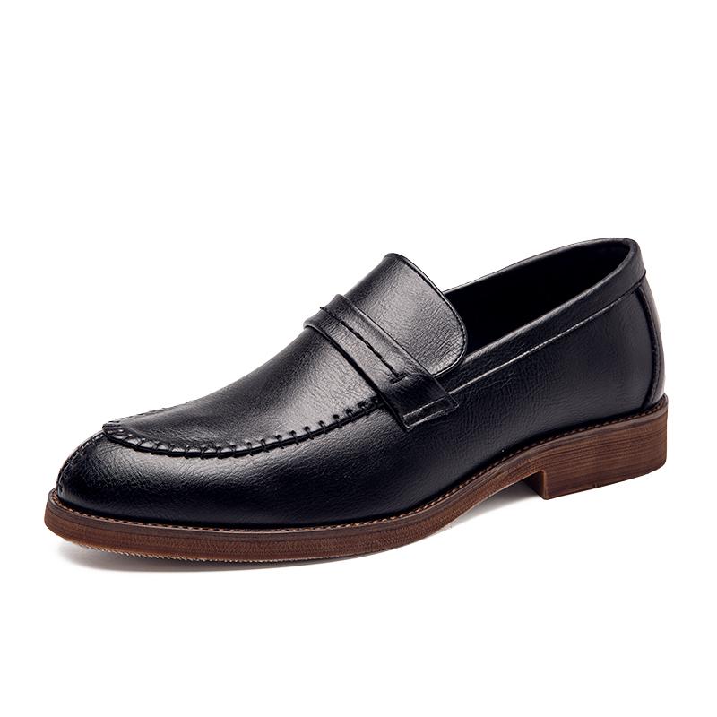 Fashion Mens Casual Leather Shoes 2025 Spring Autumn Solid Color Design Comfy Men's Dress Shoes Daily Outdoor Leisure Business Shoes