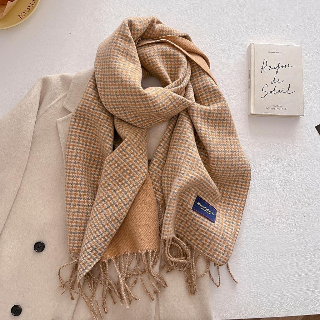 100 Color Autumn Winter Classic Plaid Scarf Women Cashmere Tassels Scarves Thickened Warm Shawl Windproof Pashmina Neckerchief