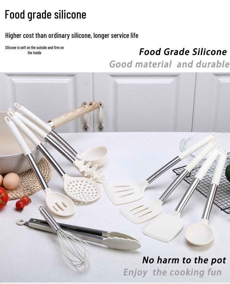 43-Piece Silicone Utensil Set: Heat-Resistant Non-Stick Spatulas & Stainless Steel Kitchen Tools.