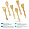 Ustensiles de cuisine - joeji's kitchen - 6 pièces - bambou - contemporain - facile à nettoyer