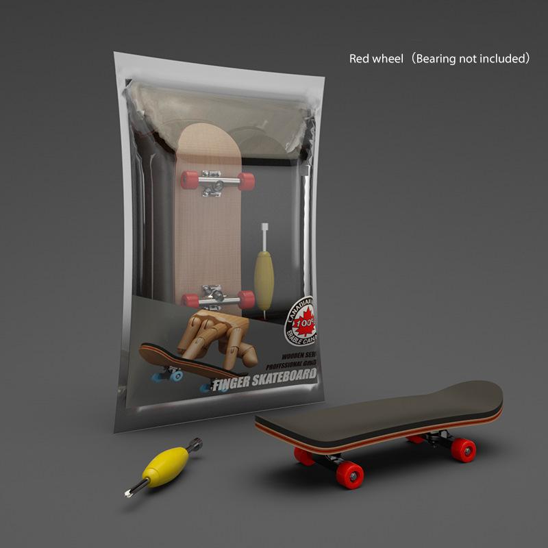 Children's Wooden Finger Skateboard Toy With Professional Stents Novelty Fingerboard Set Ideal Birthday Gift
