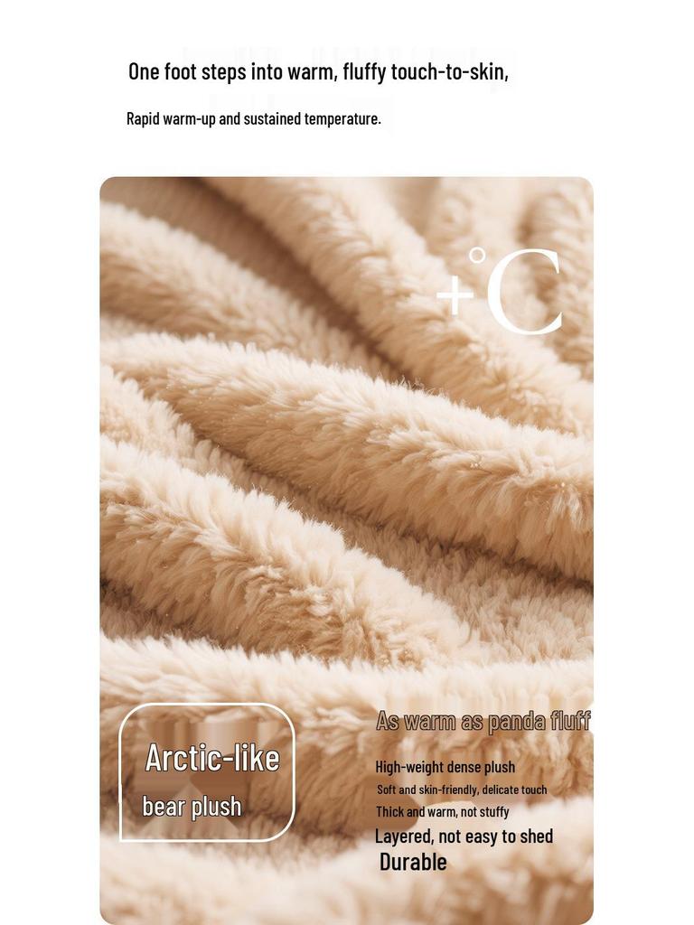 Pantoufles d'intérieur chaudes et antidérapantes en coton pour hommes et femmes, Design épais et duveteux d'hiver