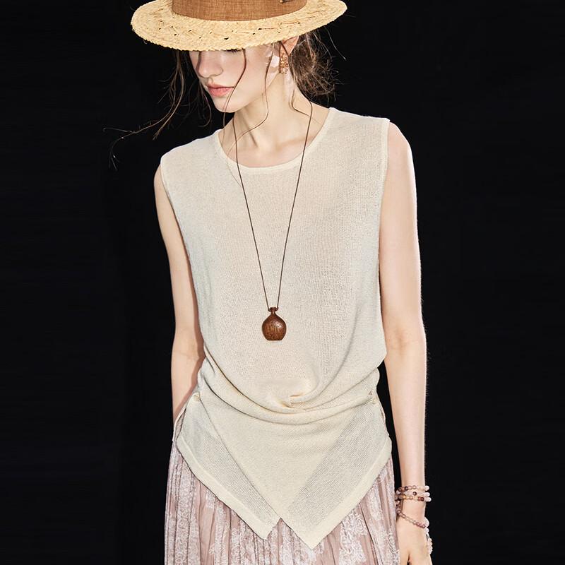 Wudao Sleeveless Silk Blend Knitted T-Shirt L