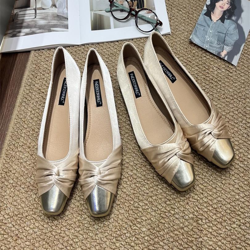 Gentle Fairy Style Single Shoes Spring 2025 French Temperament Elegant Satin Square Head Light Mouth Thick Heel High Heels Women