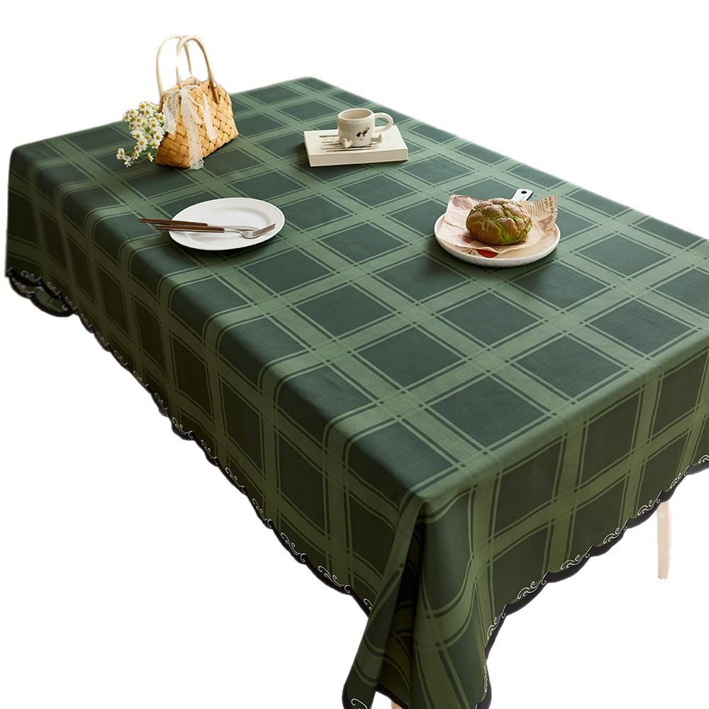 Plaid Table Cloth Simple Modern Light Luxury High-End Rectangular Fabric Waterproof Coffee Table Mat