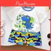 Kids Cartoon Cotton Short Sleeve Sets With Breathable Fabric For Summer Playwear