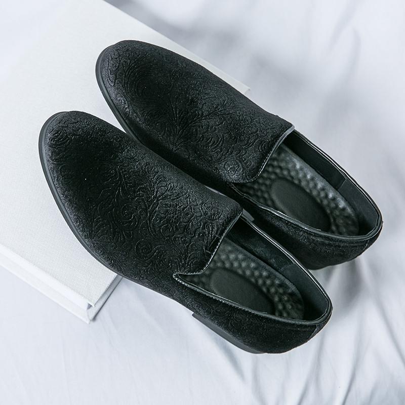 Fashion Mens Casual Leather Shoes Four Seasons Non-Slip Business Fashion Versatile Tide Party Driving Shoes Punk Style Man Slip On Flats