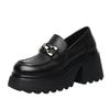 Soft leather versatile small leather shoes platform heightening new autumn lazy one-pedal single shoes