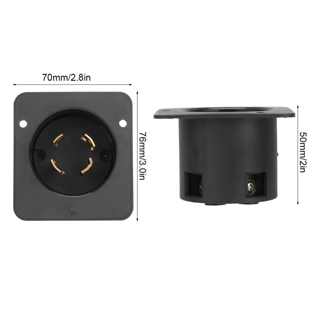 Power Plug NEMA L14-30C Generator Plug 30A 125V-250V 4-Hole US Plug Heavy Duty Power Inlet Boat/Truck/RV Power Inlet
