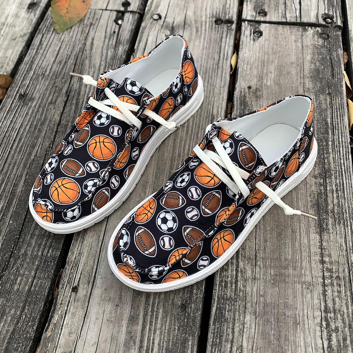 

Модная женская обувь 2024 года, весна и осень, новый стиль, круглый носок, принт, удобная повседневная ткань, шнуровка 42 чёрный