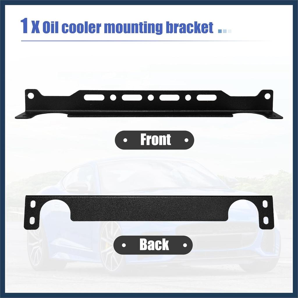Universal Oil Cooler Mounting Bracket Kit 330mm Aluminum Alloy Engine Oil Cooler Radiator Adapter Kit Oil Cooler Bracket Kit Black Transmission Oil