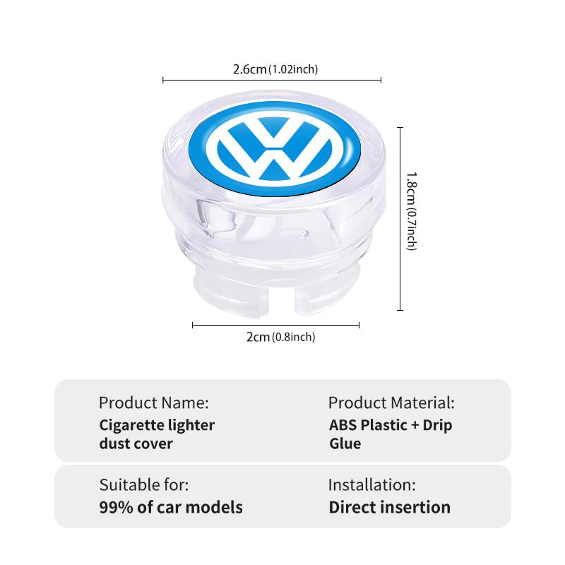 Hub Caps Car Cigarette Lighter Dust Cover Dustproof Cap Accessories For Volkswagen VW Scirocco Jetta Beetle Golf 4 5 6 Passat Po