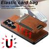 SUTENI H17 For Samsung Galaxy S25 Ultra Magnetic Case Card Slots Leather + TPU Kickstand Phone Cover