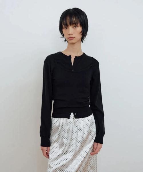 Majone M Basic Knit Cardigan_Black Black/One Size