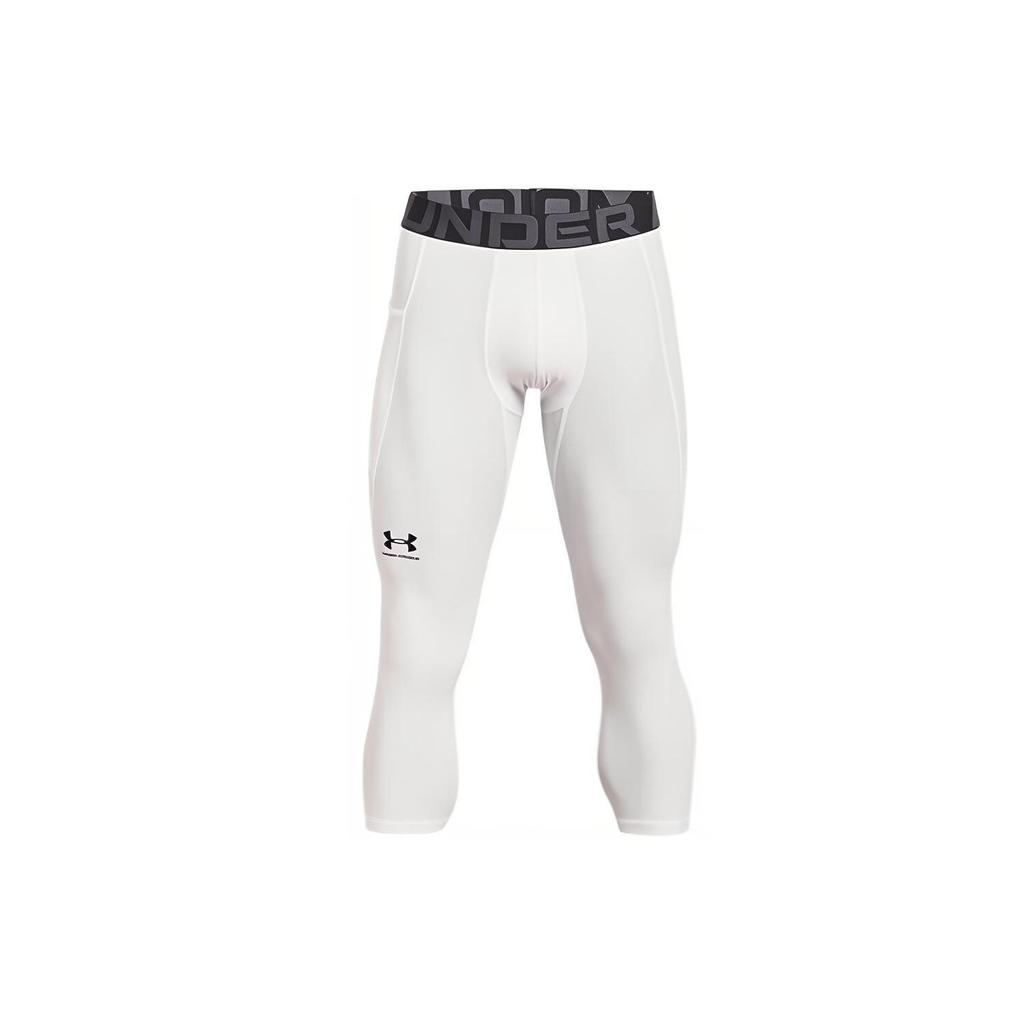 Under Armour Mesh Tight Breathable Sports Long Pants Men Bottoms White 1361588-100